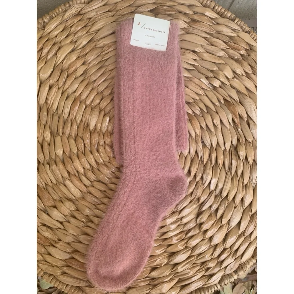 Anthropologie Pink Over The Knee Cozy Socks NWT